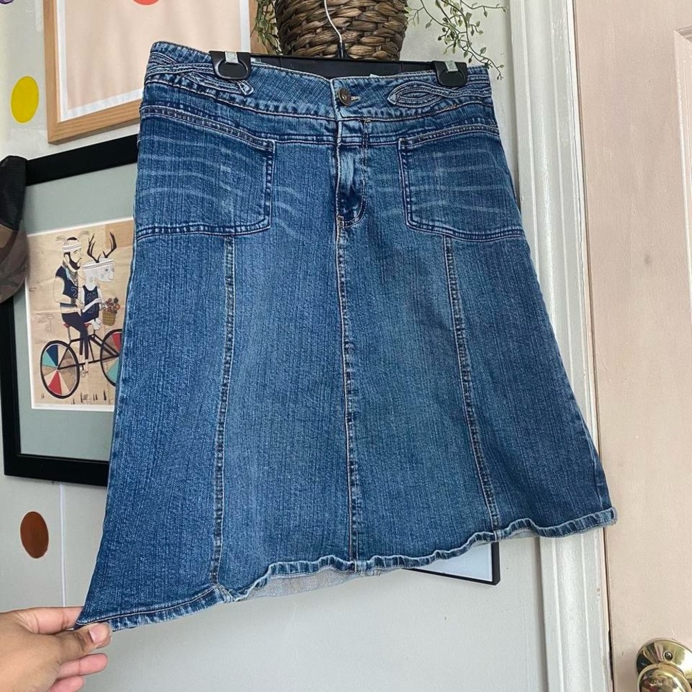 Canyon River Blues Blue Pleated A-Line Skirt